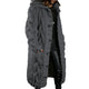 Women's longline cable-knit hooded cardigan with button front