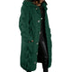 Women's longline cable-knit hooded cardigan with button front