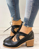 Celeste | Heeled Lace-Up T-Strap Shoes