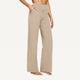 Women's high-waist wide leg trousers with side pockets and stitched leg details