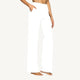Women's high-waist wide leg trousers with side pockets and stitched leg details