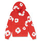 Men's floral printed pullover hoodie with hood and kangaroo pocket