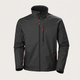 Men's plain softshell jacket with high collar, zip front and adjustable cuffs