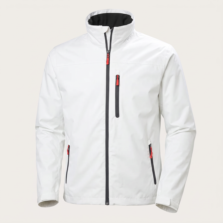 Men's plain softshell jacket with high collar, zip front and adjustable cuffs