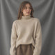 Women's oversized turtleneck knit sweater