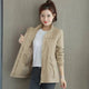 Women's lightweight trench jacket with stand collar and flap pockets