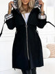 Women's Water-resistant Windproof Zip Coat in Brown - View 3 | Bellmere