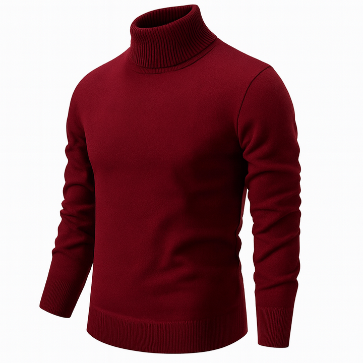 Ribbed turtleneck sweater with long sleeves