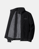 Corduroy jacket with stand collar, zip front and contrasting fleece-style lining