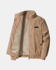 Corduroy jacket with stand collar, zip front and contrasting fleece-style lining