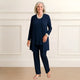 Women's Cardigan Top Pants Set in Taupe Brown - View 4 | Bellmere