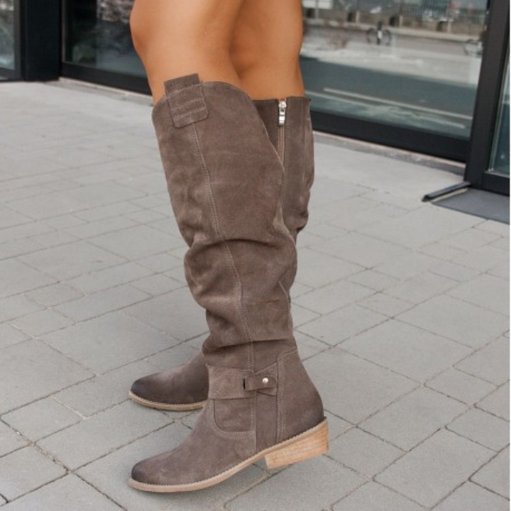 Women's Sleek Comfort Boots in Beige - View 3 | Bellmere