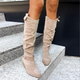 Women's Sleek Comfort Boots in Beige | Bellmere