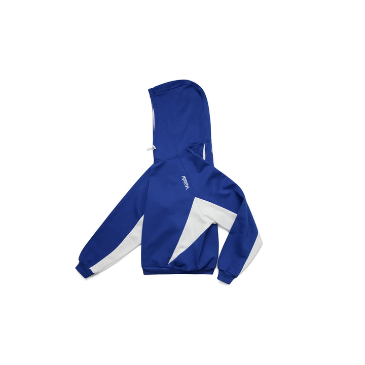 Unisex color block hoodie with drawstring hood and contrasting panels