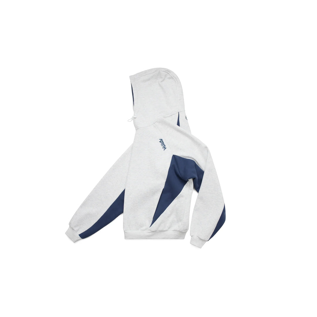 Unisex color block hoodie with drawstring hood and contrasting panels