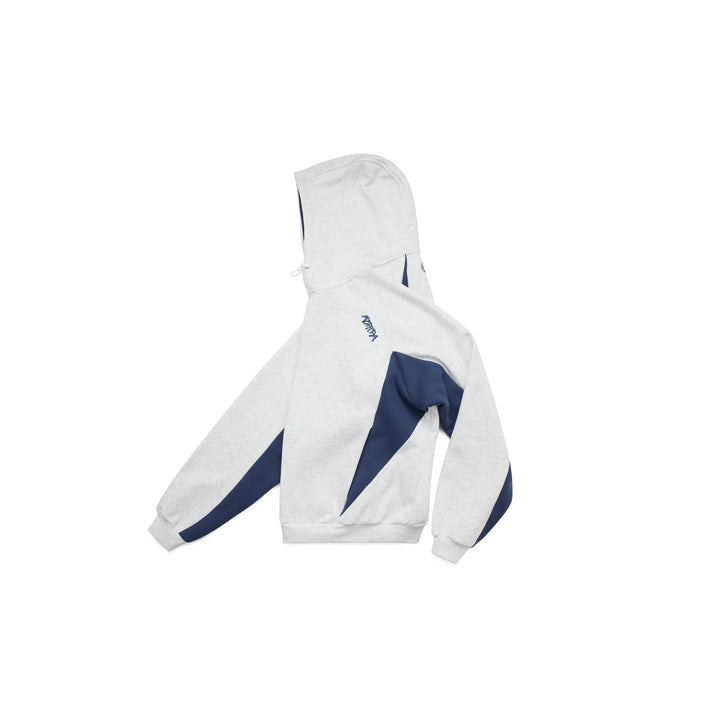Unisex color block hoodie with drawstring hood and contrasting panels