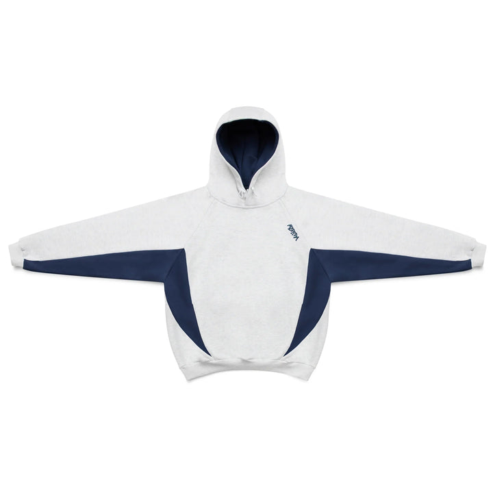 Unisex color block hoodie with drawstring hood and contrasting panels