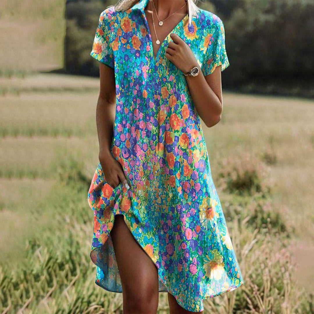 Boho Chic Summer Dress in Multicolor | Bellmere