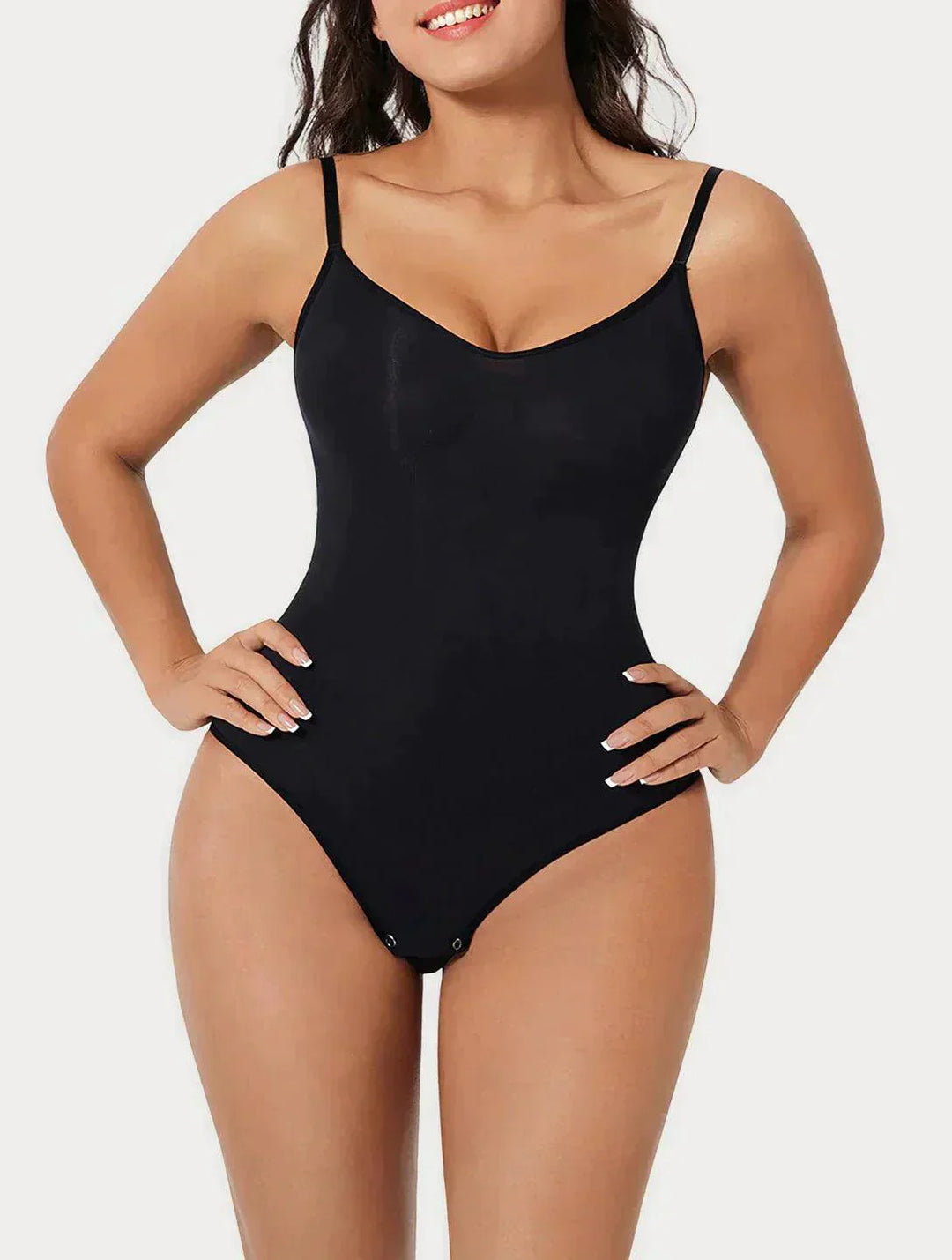 High-Waisted Shapewear Bodysuit in Black | Bellmere