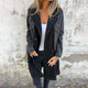 Women's mid-length coat with denim stitch detailing