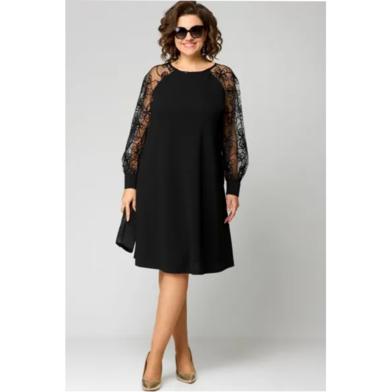 Women's Lace Dress with Long Sleeves - View 2 | Bellmere