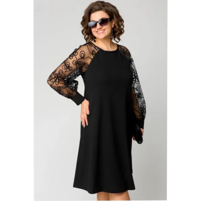 Women's Lace Dress with Long Sleeves - View 5 | Bellmere
