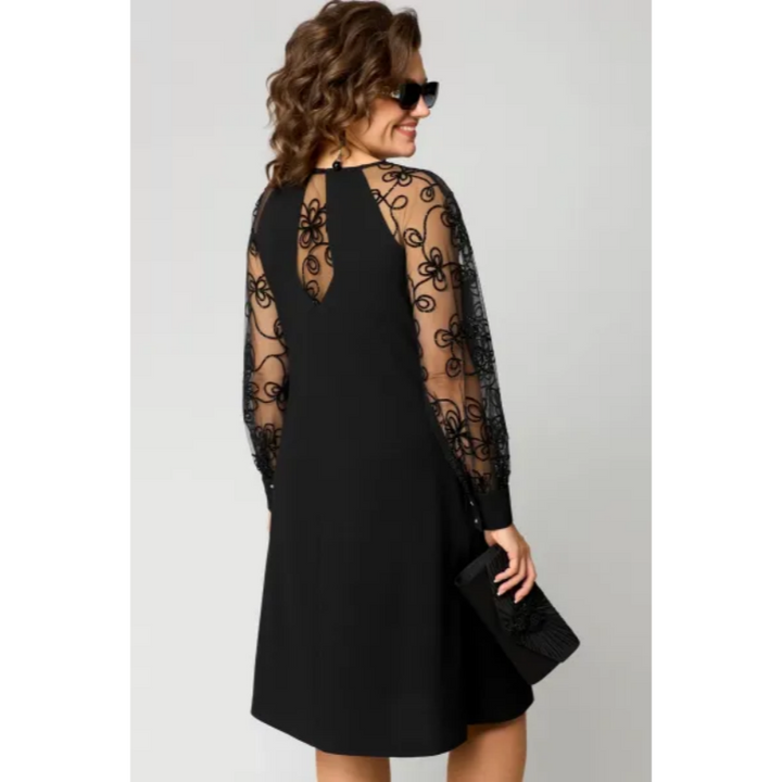 Women's Lace Dress with Long Sleeves - View 3 | Bellmere