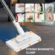White flat floor dust mop with reusable cloths