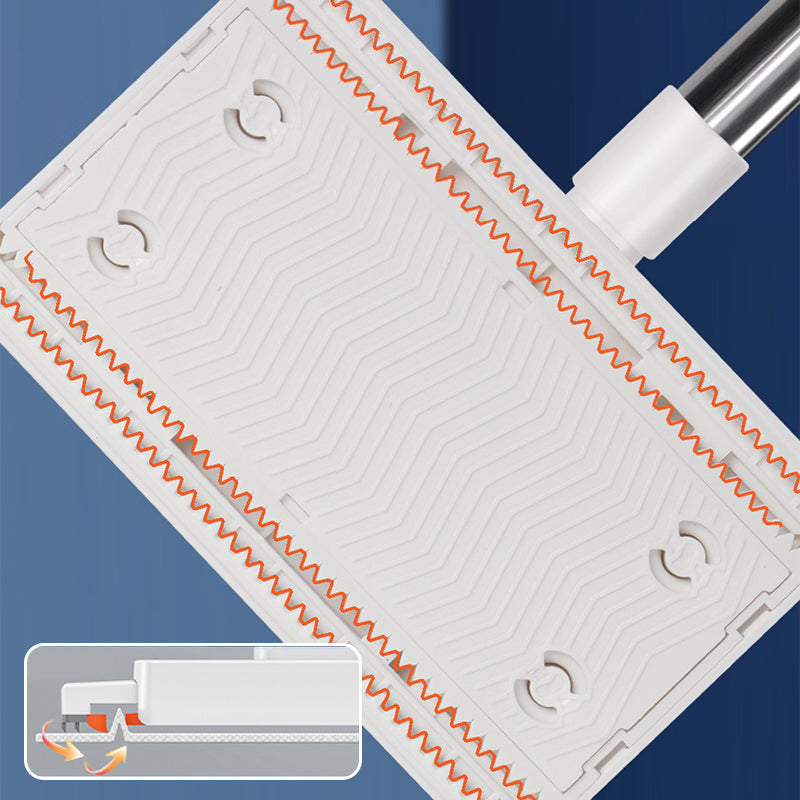 White flat floor dust mop with reusable cloths