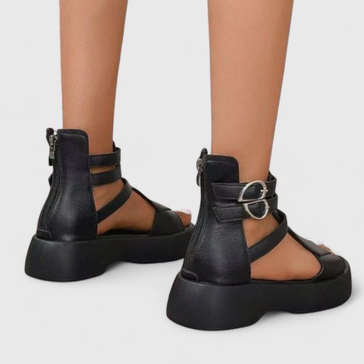 Celia | Women's Platform Gladiator Sandals Multi-Strap Buckle
