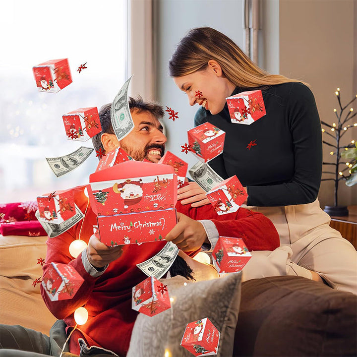 Pop-up money gift box for surprise cash presents