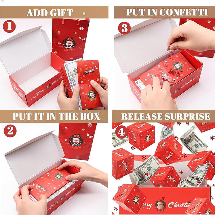 Pop-up money gift box for surprise cash presents