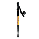 Adjustable trekking pole with black handle, wrist strap and telescopic shaft