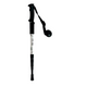 Adjustable trekking pole with black handle, wrist strap and telescopic shaft