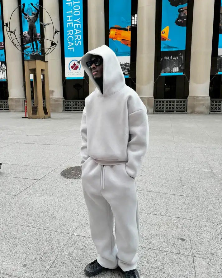 Matching hoodie and jogger set in a plain casual design
