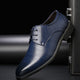 Men's pointed toe lace-up Oxford shoes with curved panel detailing