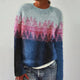Women's multicolour Fair Isle sweater with boat neckline and long sleeves