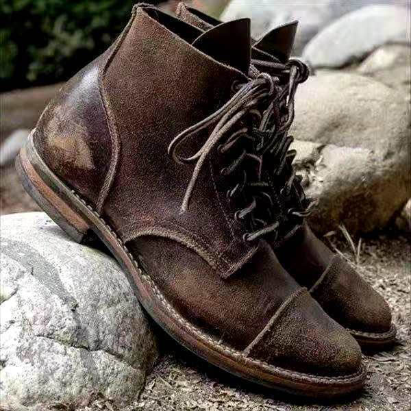 Unisex ankle-height lace-up boots