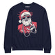 Graphic crew neck sweatshirt with illustrated Santa-inspired front design