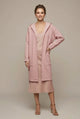 Women's hooded textured longline cardigan with open front and front pockets