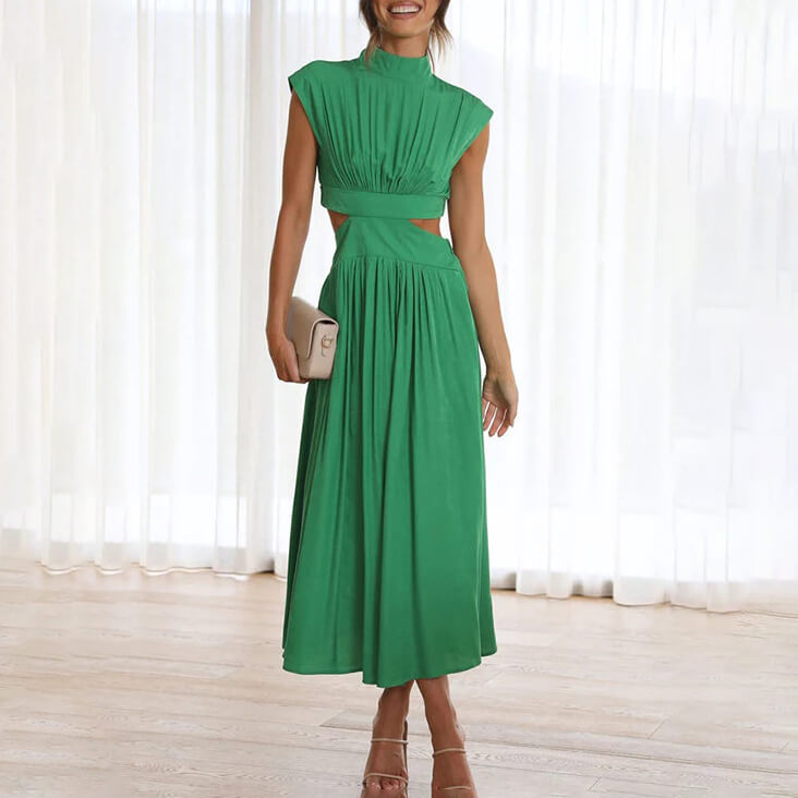 Women's Halter Neck Dress in Green | Bellmere