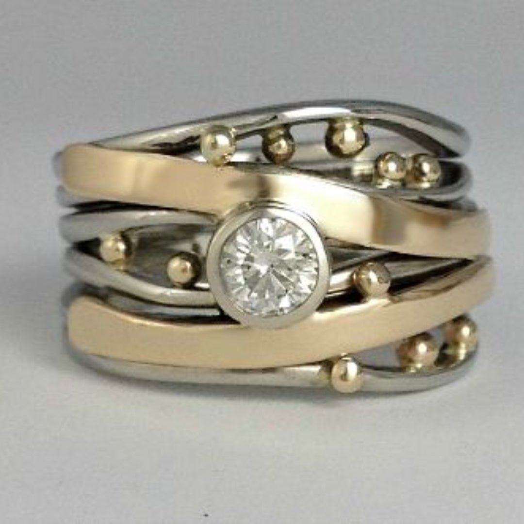 Vintage Gold Zirconia Ring | Bellmere