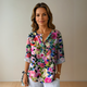 Women's Floral Print Blouse Fb0834 in Blue - Pink - Red - View 2 | Bellmere