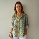 Women's Floral Print Blouse Fb0834 in Blue - Pink - Red - View 3 | Bellmere