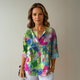 Women's Floral Print Blouse Fb0834 in Blue - Pink - Red - View 4 | Bellmere