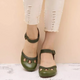 Comfortable Low-Heeled Sandals in Blue | Bellmere