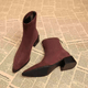Women's pointed-toe ankle boots with block heels