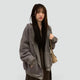 Women's relaxed zip-front hooded hoodie with long sleeves and large front pockets