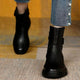 Women's ankle boots with side buckles and low platform soles