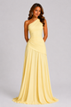 Women's One-Shoulder Maxi Gown with Lace-Up Back